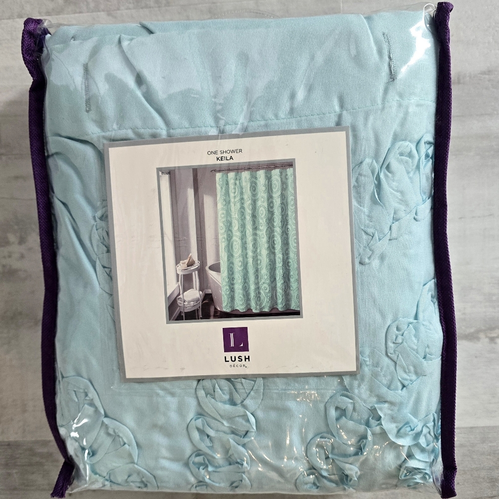 Lush Decor Blue Keila Shower Curtain